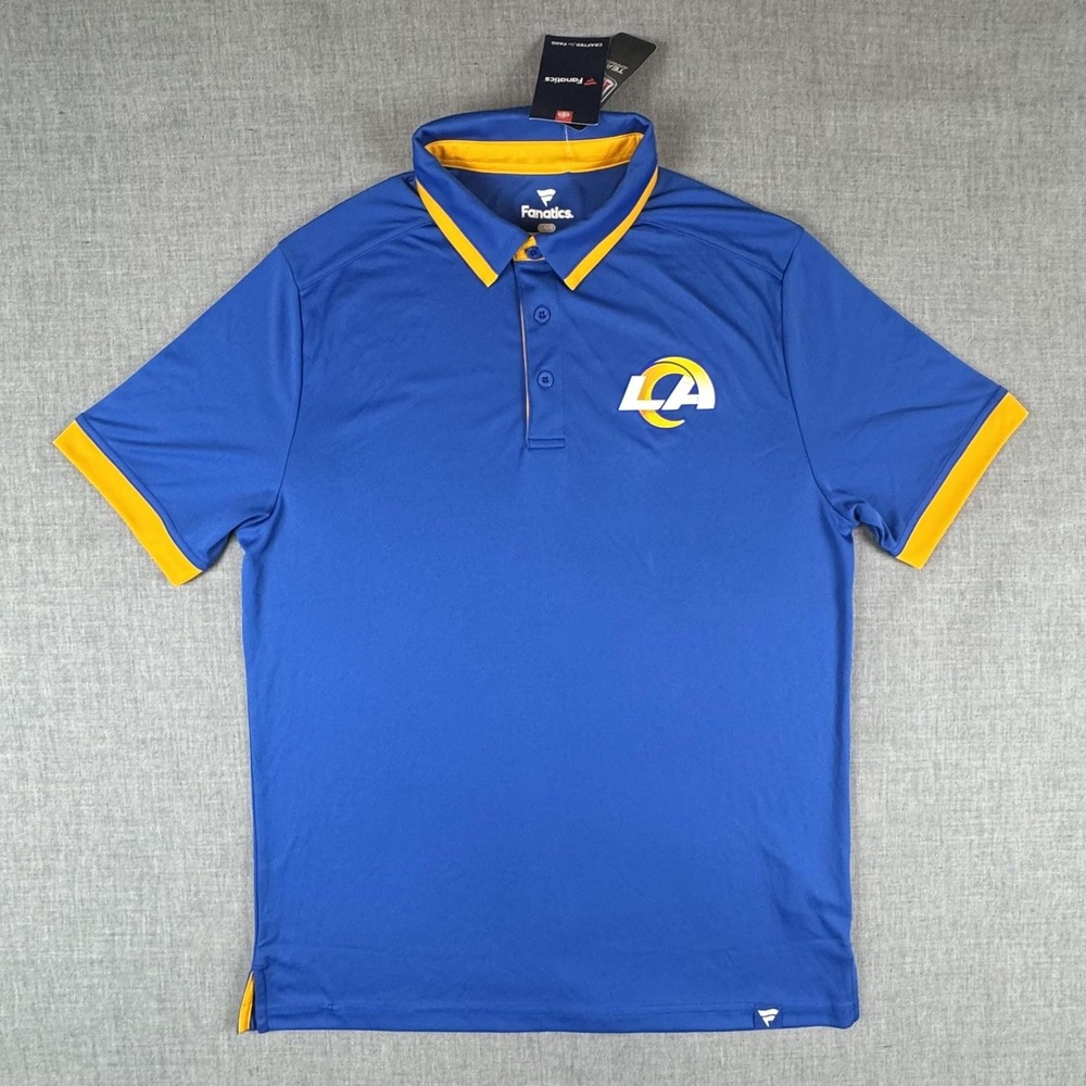 Los Angeles Rams Shirt Mens Large Blue NFL Football Fanatics Golf Polo